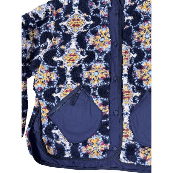 FP Movement Jacquard Elevation Fleece Jacket Reversible Women's M  Black Combo - Picture 5 of 13